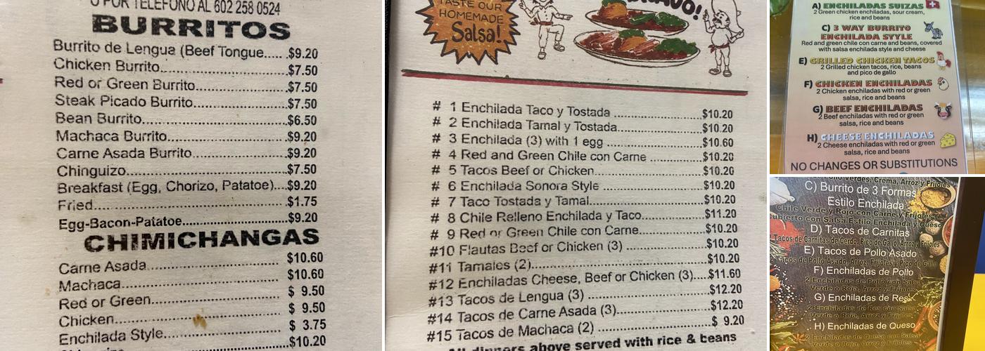 Pitic Restaurant and Lounge Menu