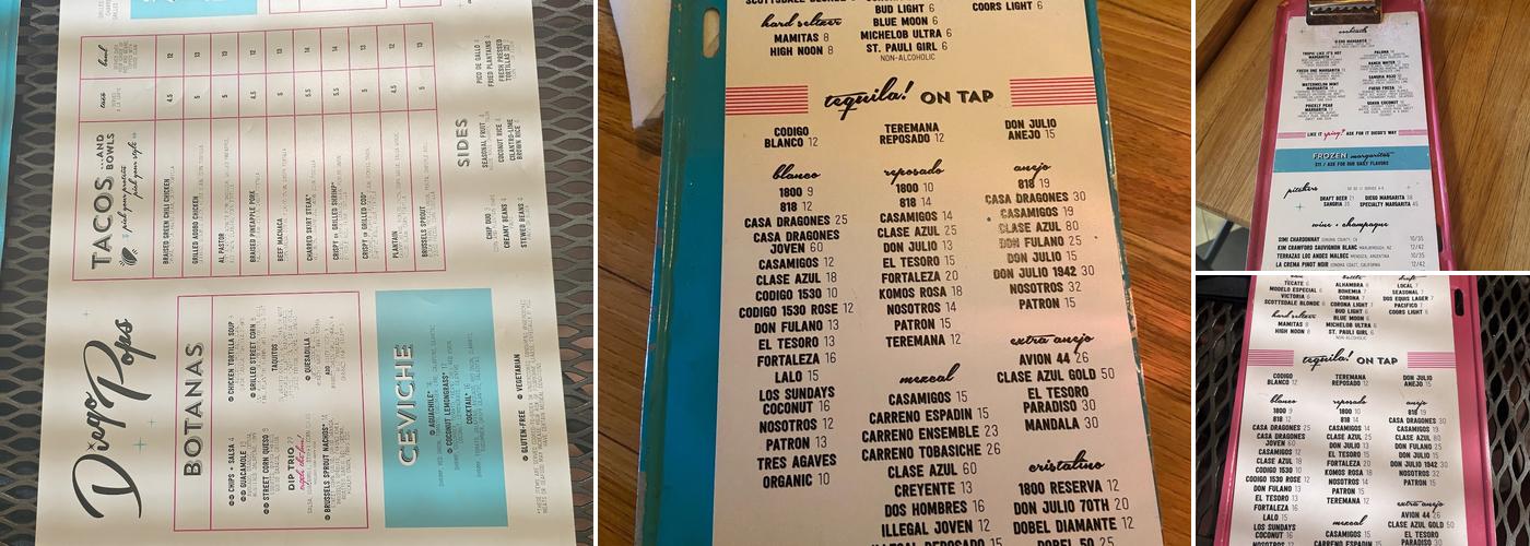 Diego Pops Menu