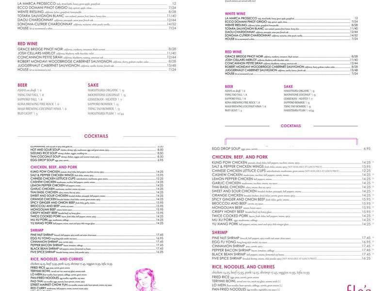 Flo's - New Asian Cuisine Menu