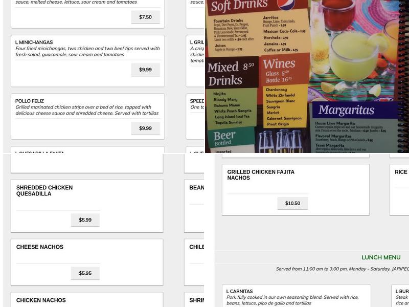 El Jaripeo Menu