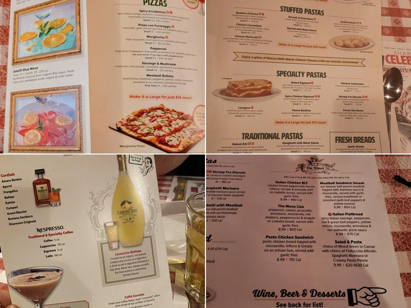Buca di Beppo Italian Restaurant Menu