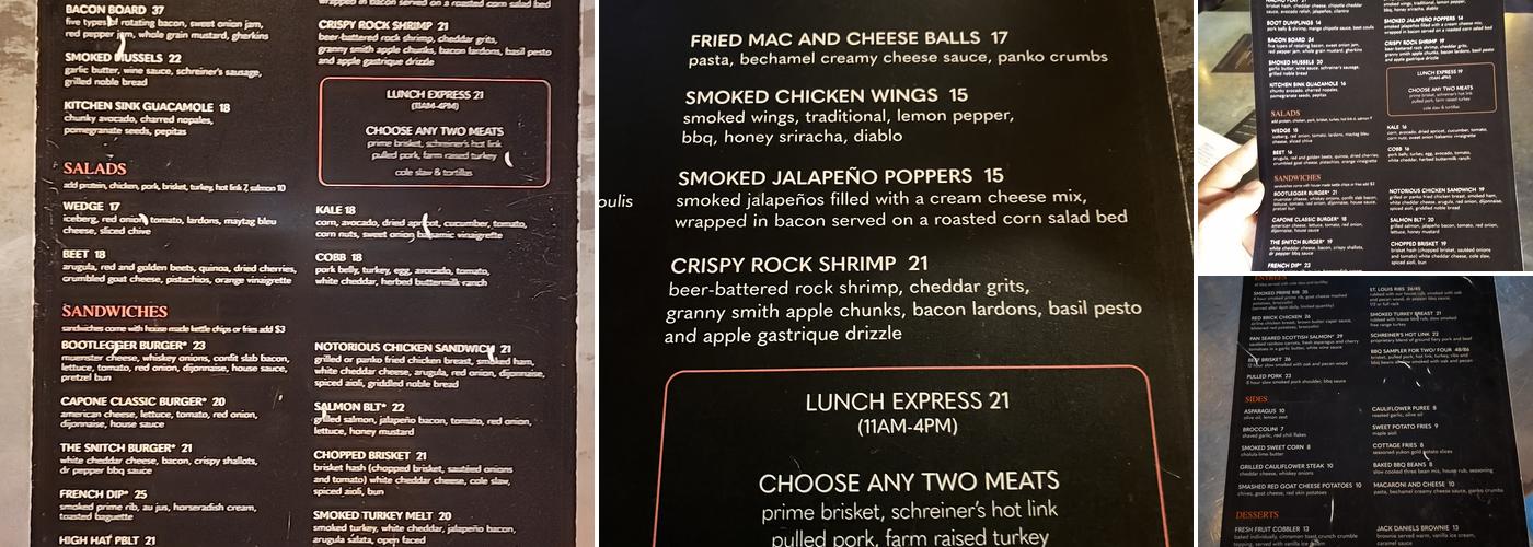 BOOTLEGGERS MODERN AMERICAN SMOKEHOUSE Menu
