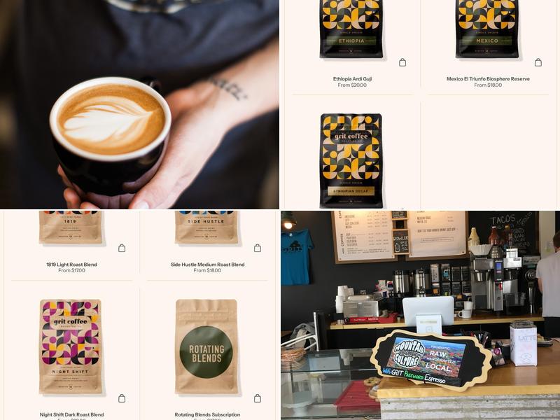 Grit Coffee, UVa Corner Menu