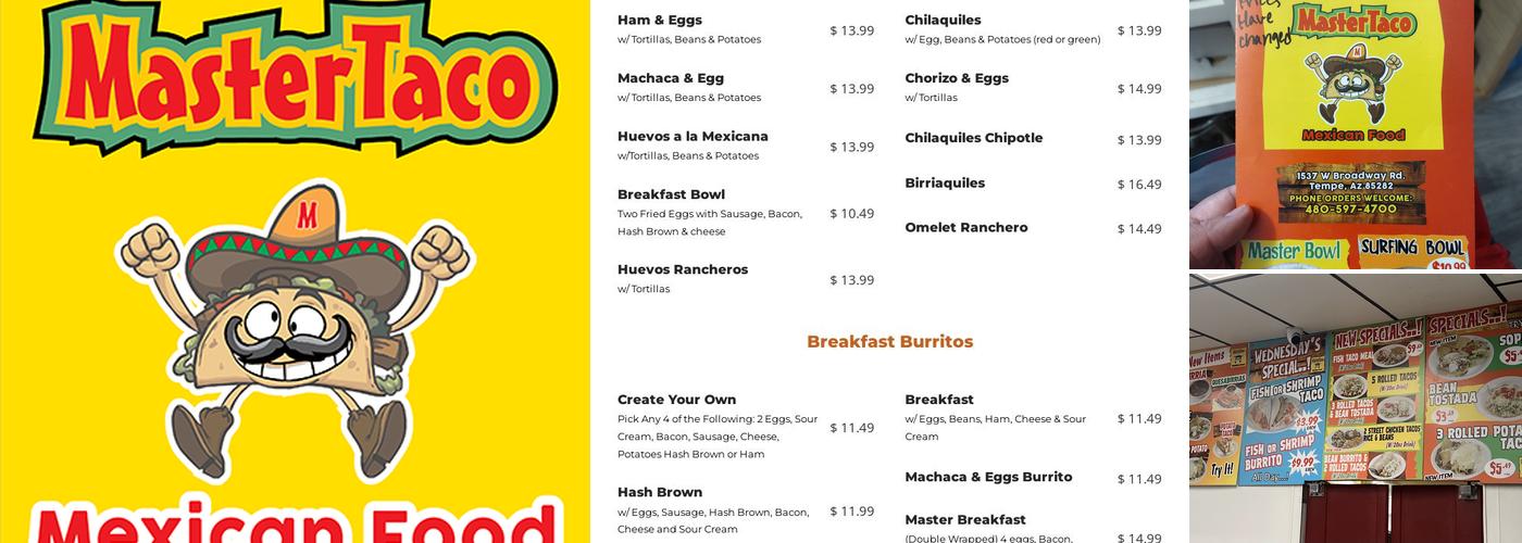 Master Taco Menu