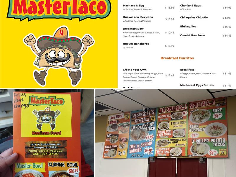 Master Taco Menu