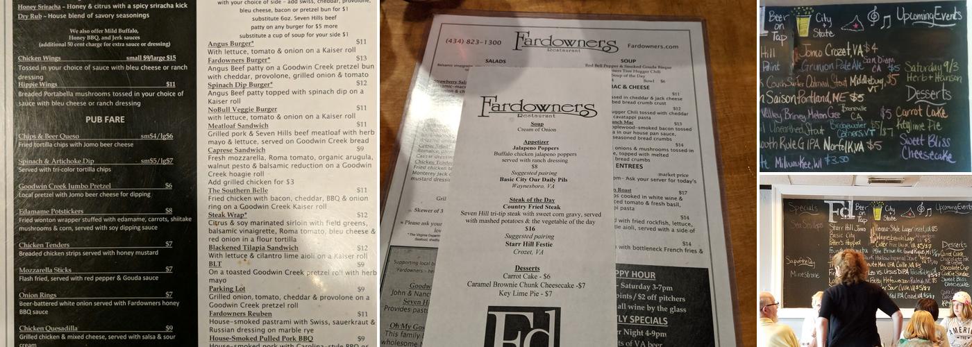 Fardowners Menu
