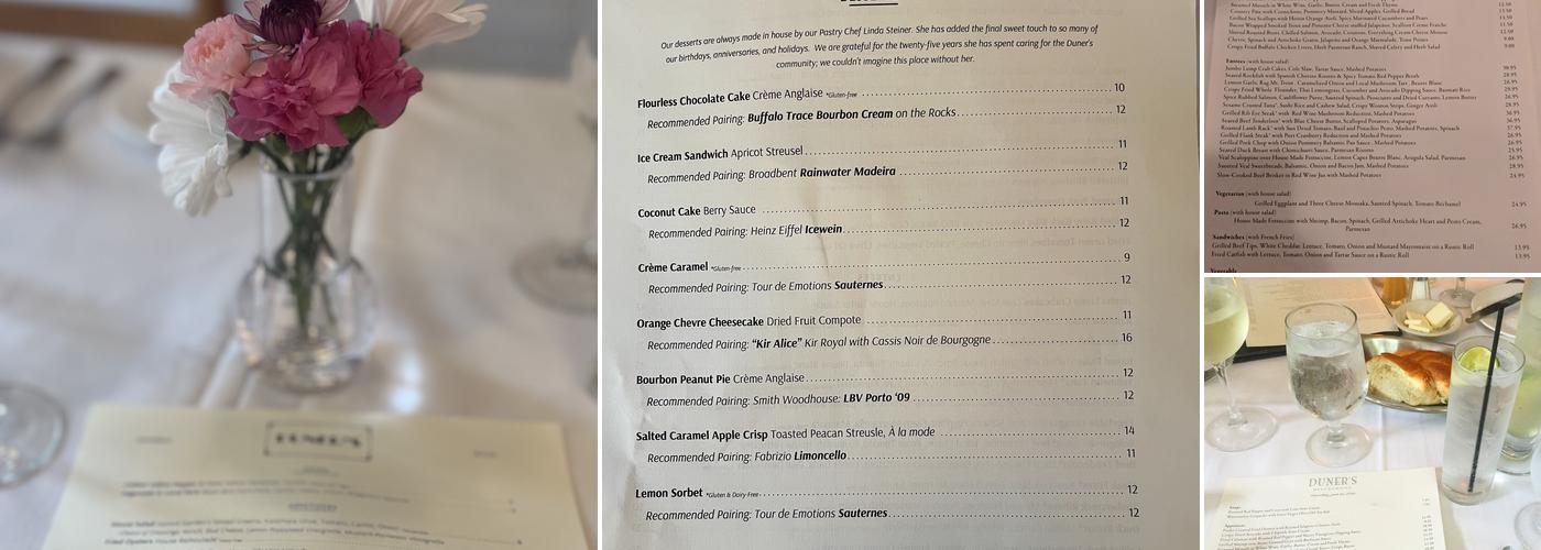 Duner's Menu