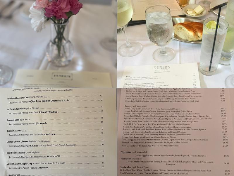 Duner's Menu