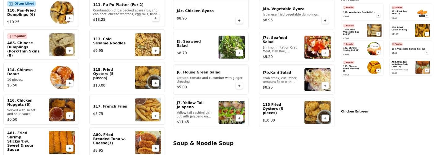 Asian Express Menu