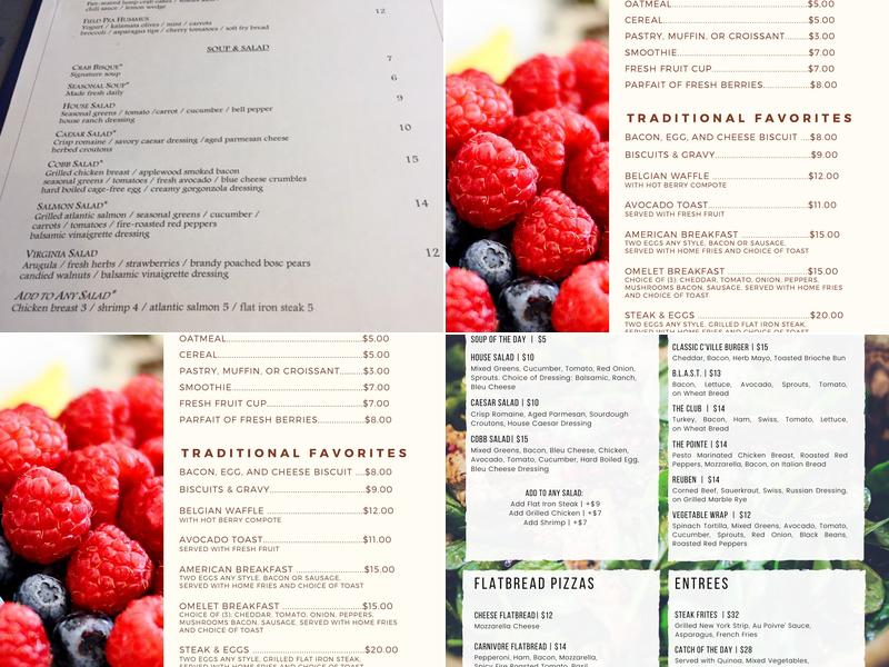 The Pointe Menu