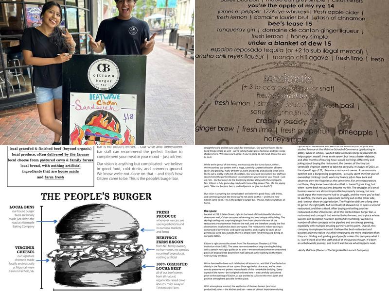 Citizen Burger Bar Menu