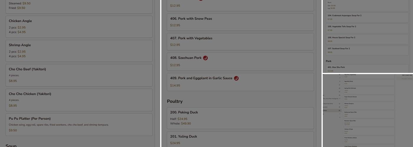 Szechuan Restaurant Menu