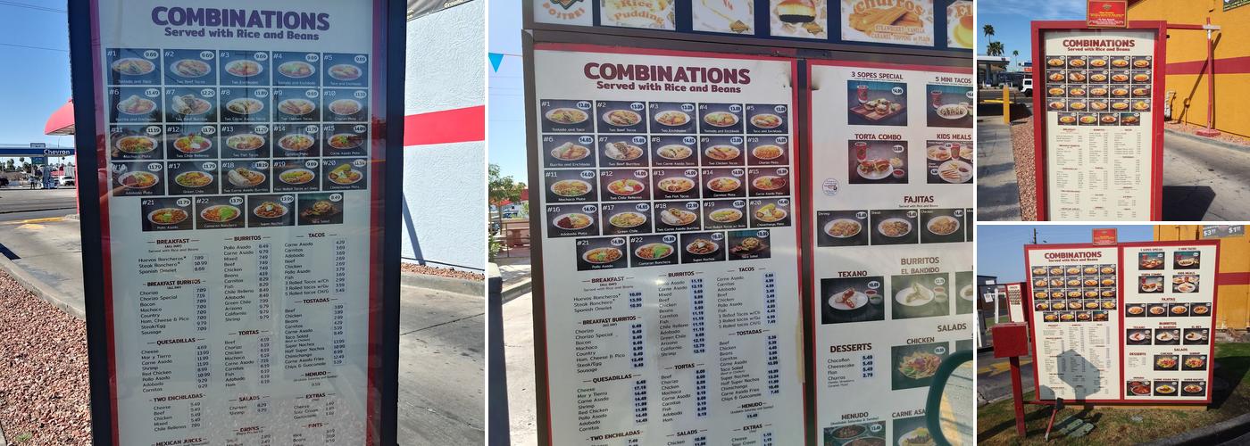 Federico's Mexican Food Menu