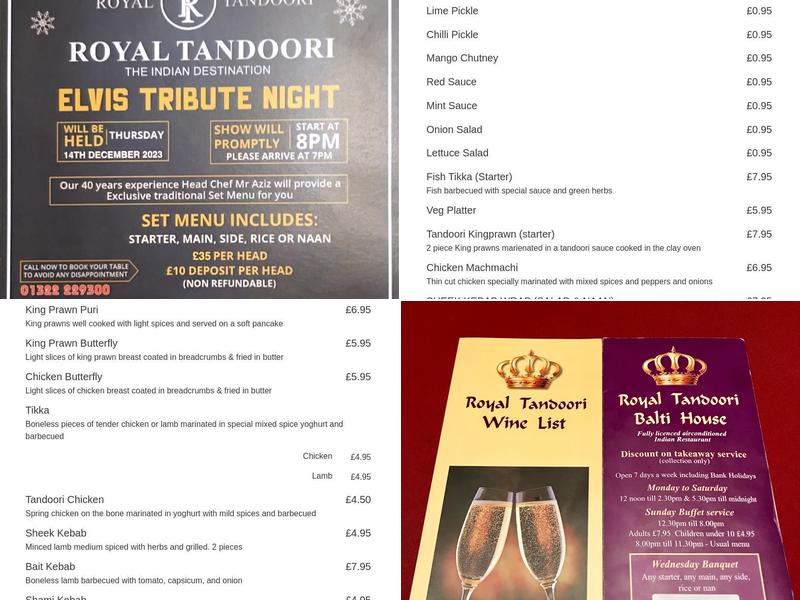 Royal Tandoori Menu