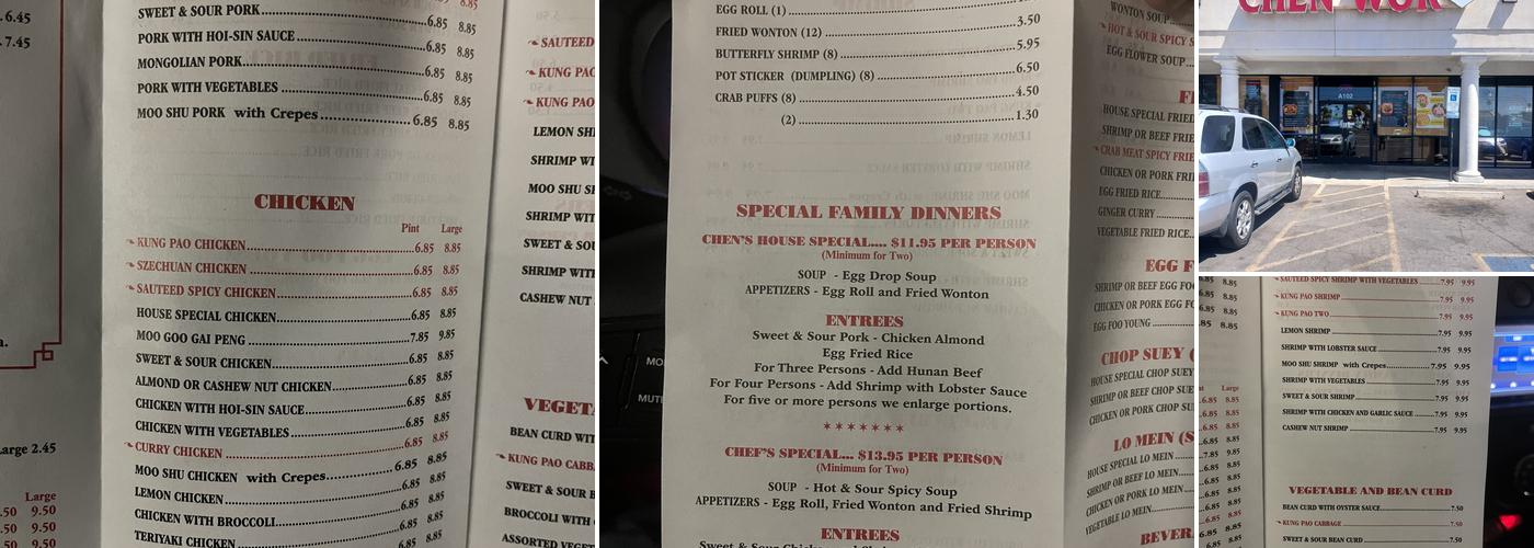 Chen and Wok Express Menu