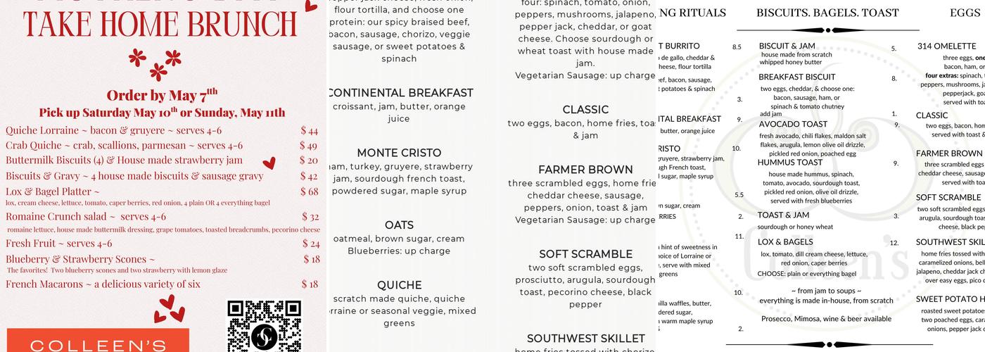 COLLEEN'S Menu