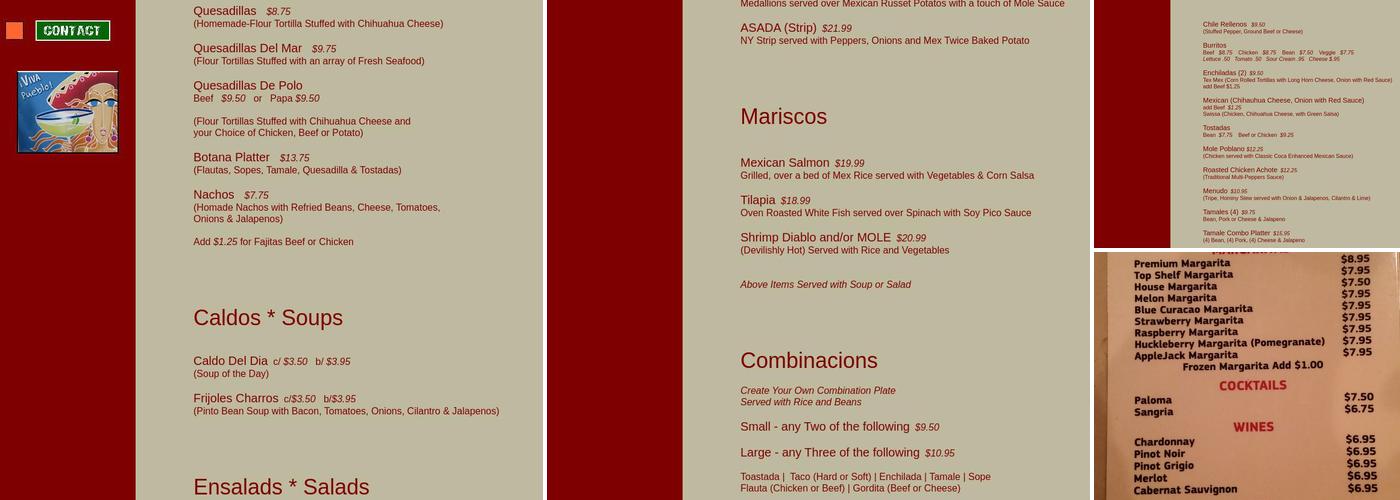 Pueblo Solis Menu