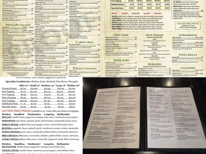Amici's Italian Bistro Menu