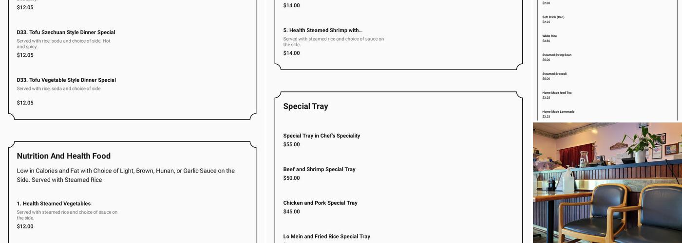 The Red Lantern Menu