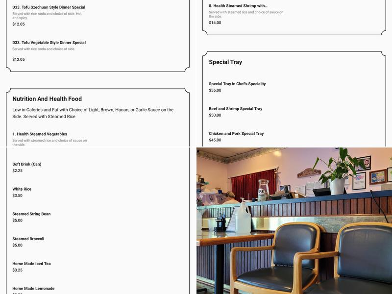 The Red Lantern Menu