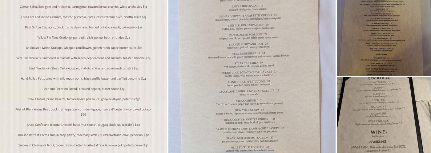 C & O Menu
