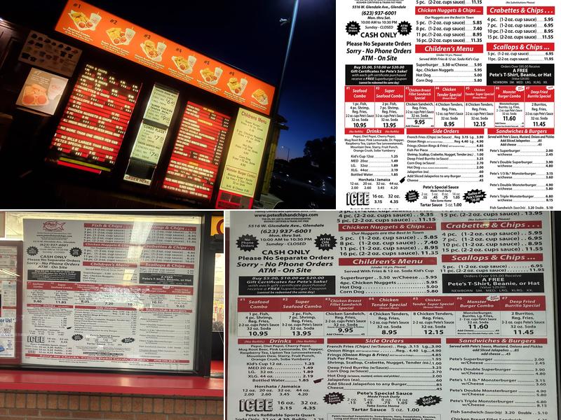 Pete's Fish & Chips Menu