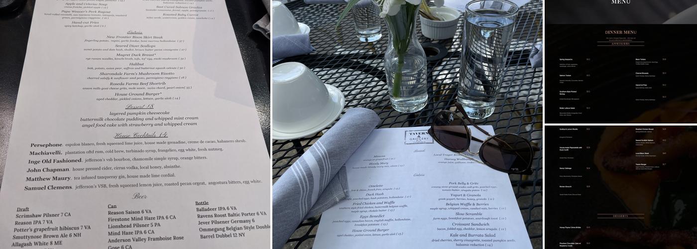 Tavern & Grocery Menu