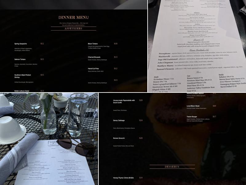 Tavern & Grocery Menu