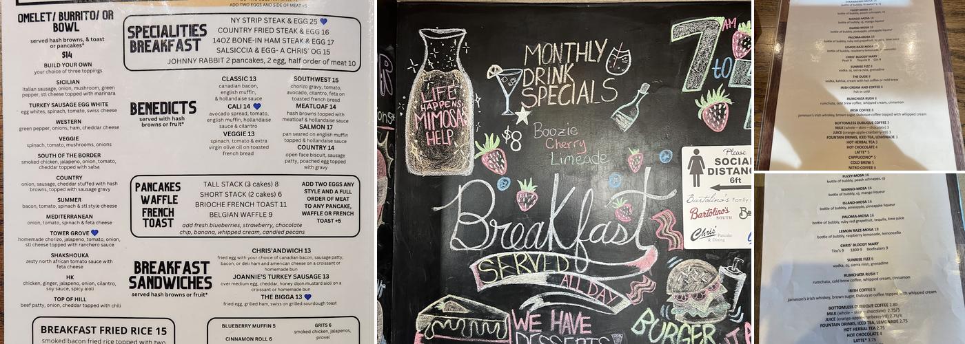 Chris' Pancake & Dining Menu