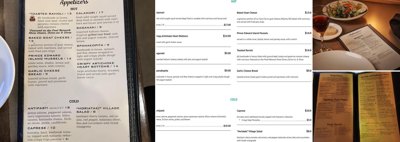 Anthonino's Taverna Menu