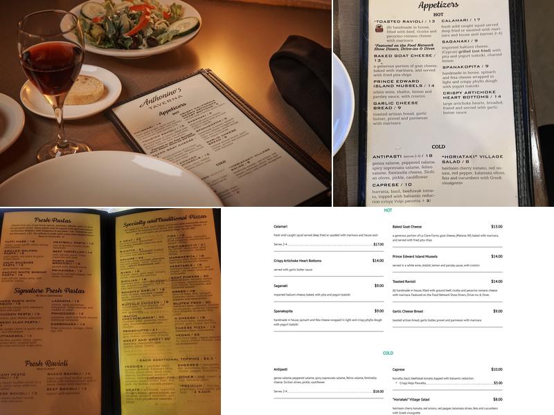 Anthonino's Taverna Menu