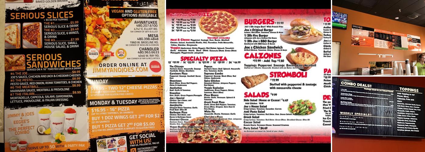 Jimmy & Joe's Pizzeria Serious Slices Menu