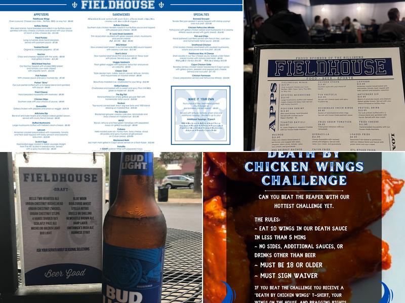 FIELDHOUSE Pub and Grill Menu