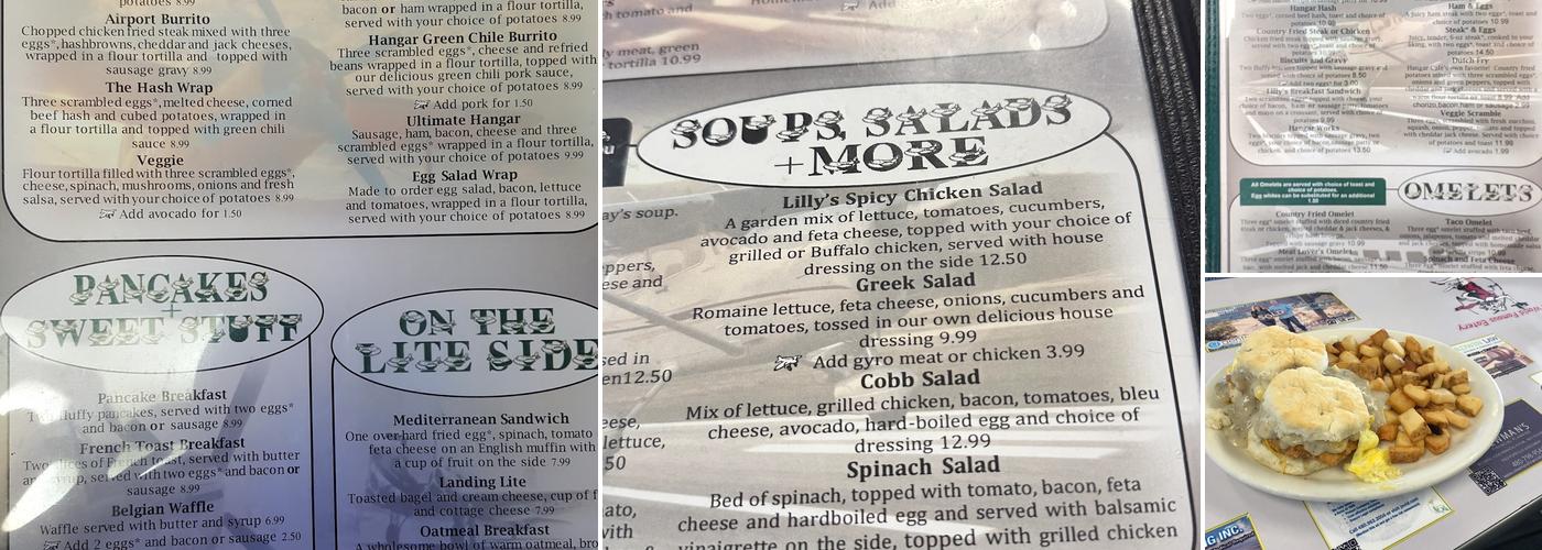 Hangar Café Menu