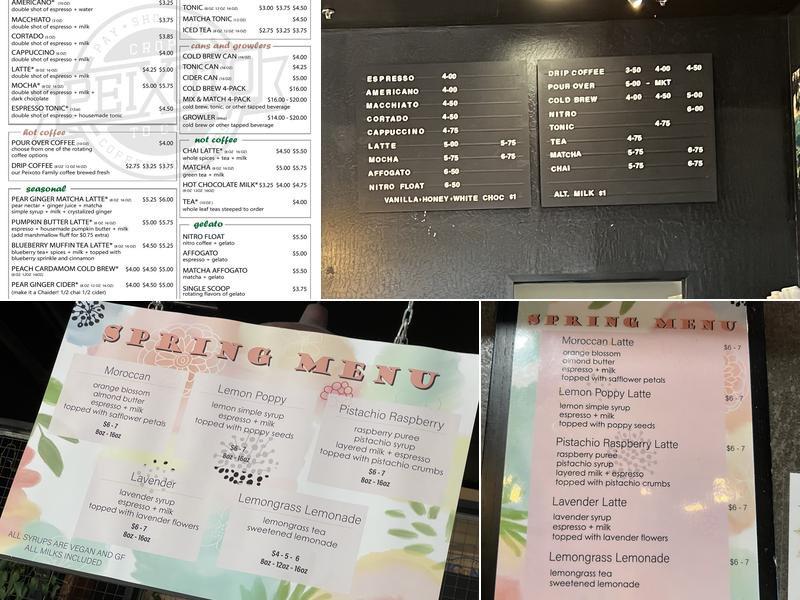 Peixoto Coffee Roasters. Menu