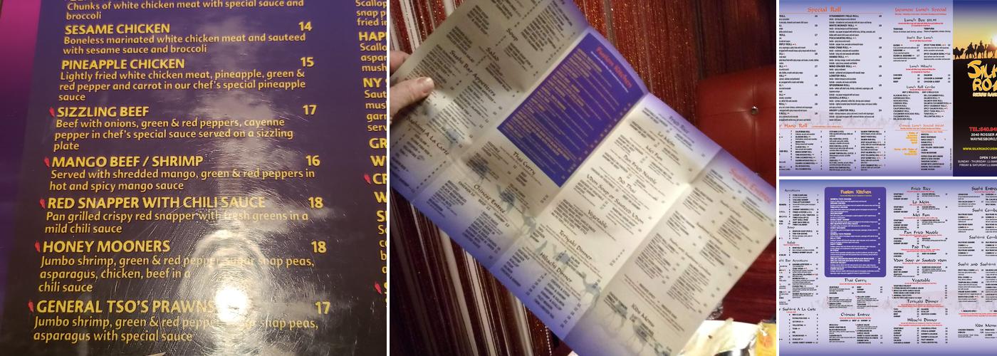 Silk Road Menu
