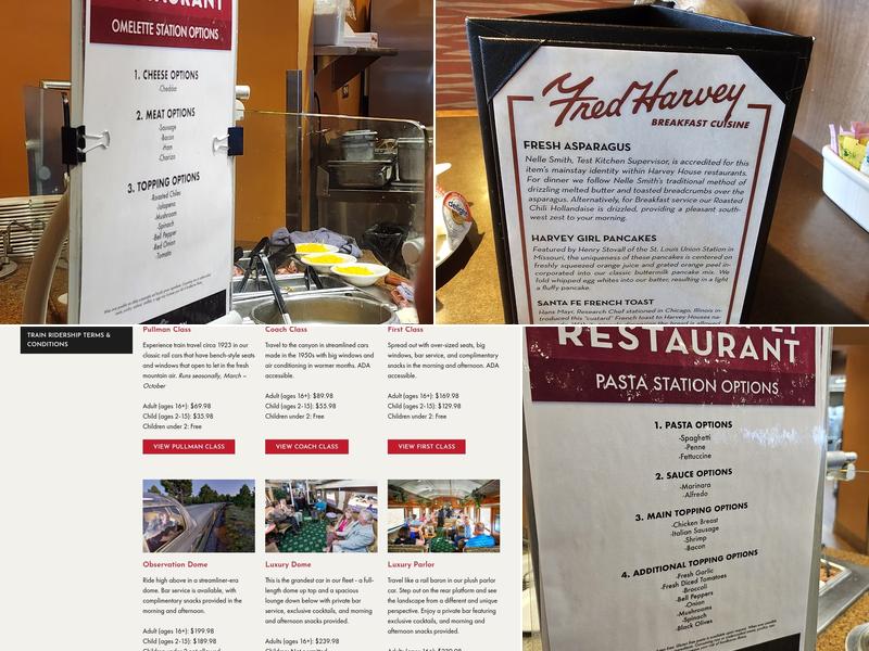 Fred Harvey Restaurant Menu