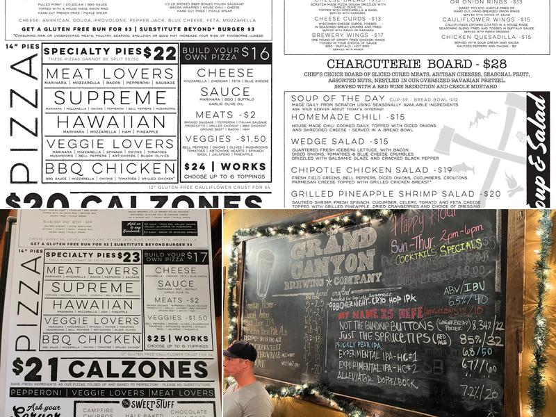 Grand Canyon Brewing + Distillery Menu