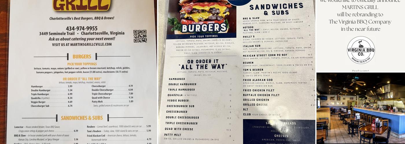 Martin's Grill Menu