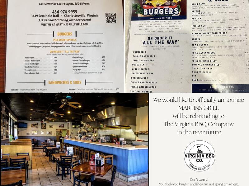 Martin's Grill Menu