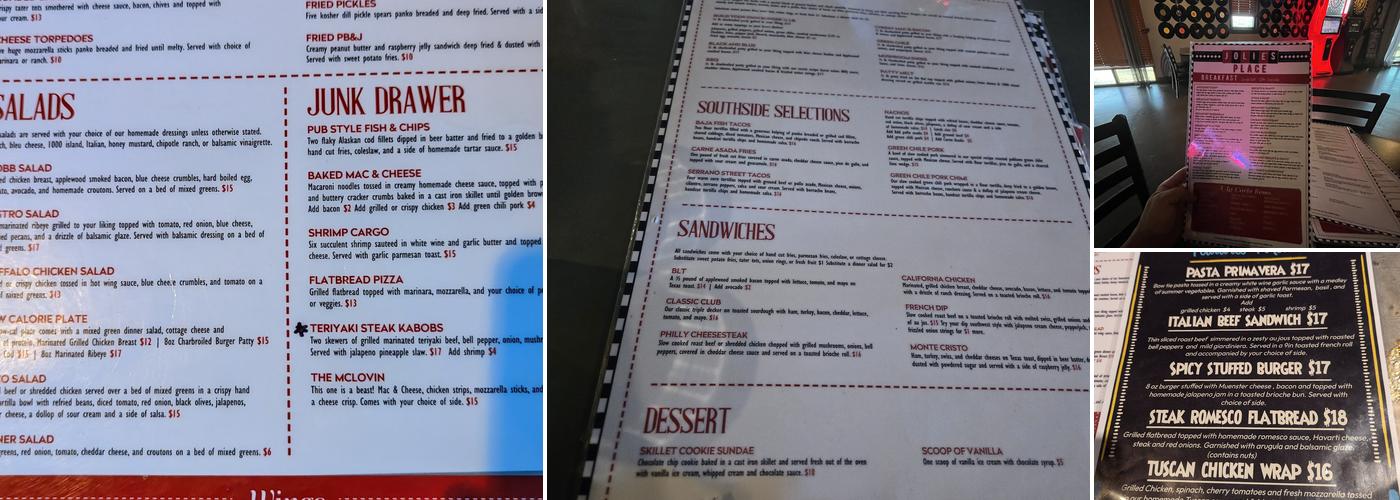 Jolie's Place Menu