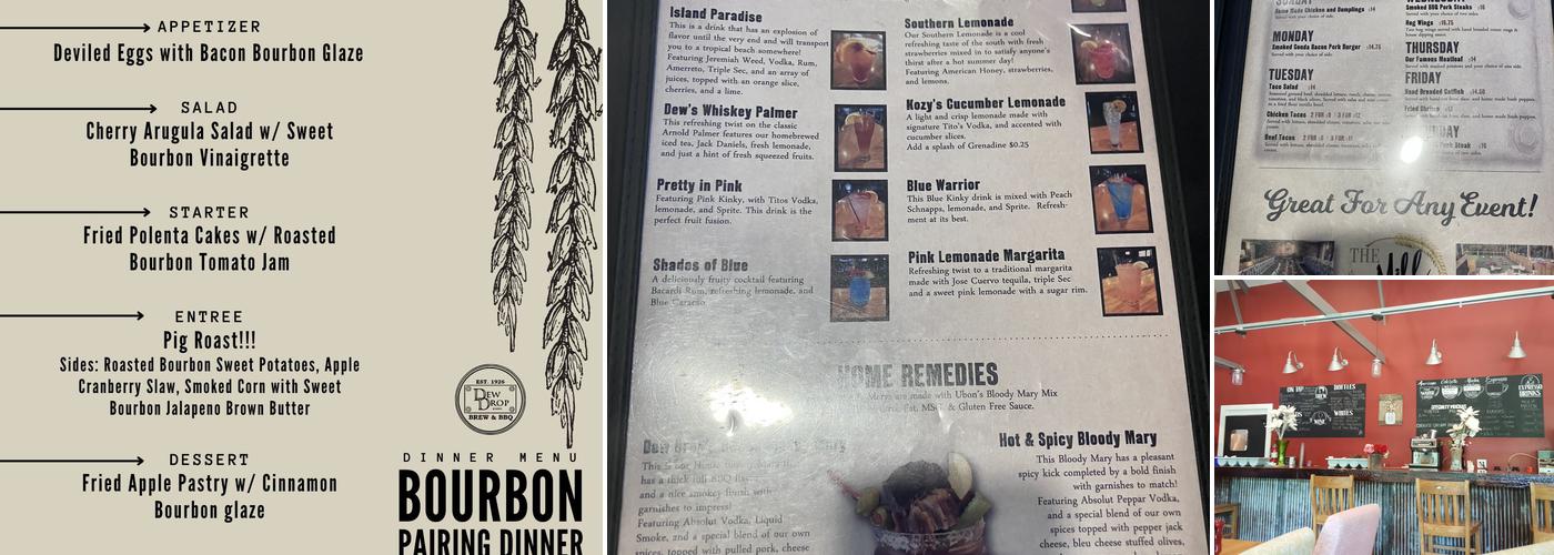 The Dew Drop Inn Menu