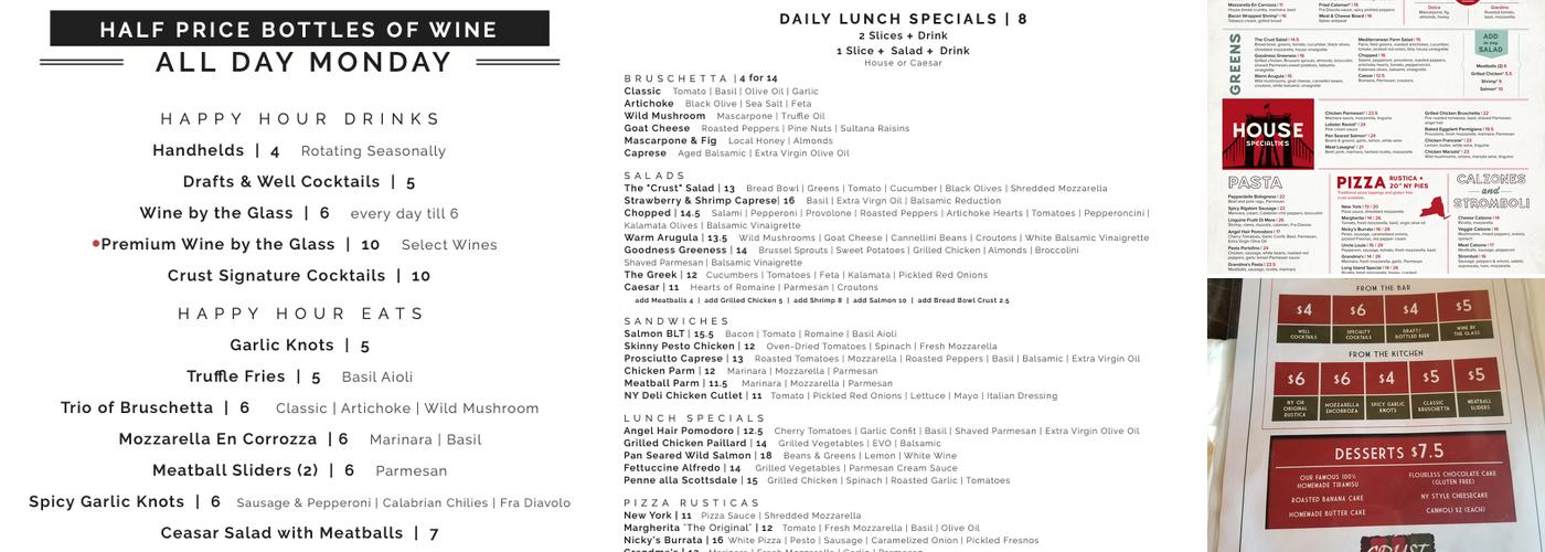 Crust Simply Italian Chandler Menu