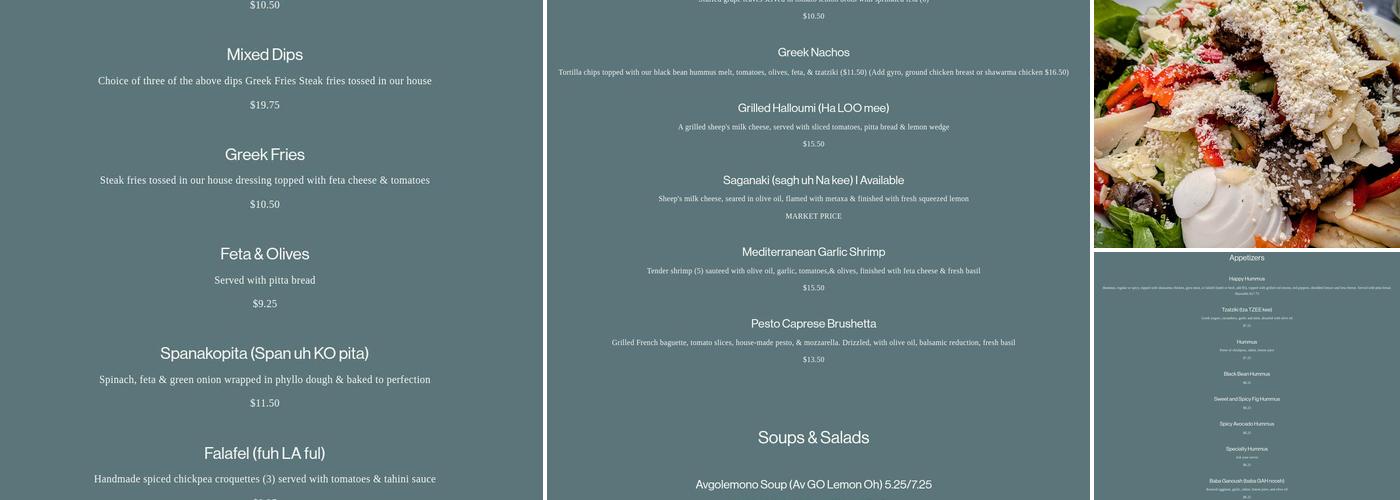 Pitta Souvli Mediterranean Grill Menu