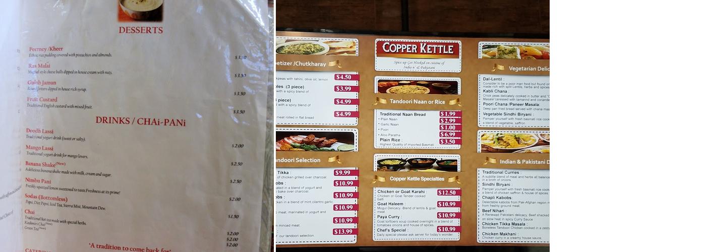 Copper Kettle Menu