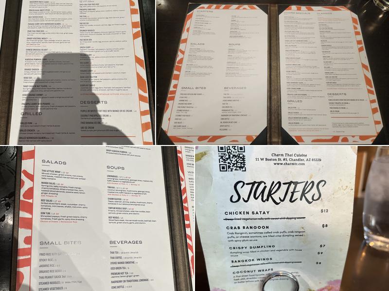 Charm Thai Cuisine Menu