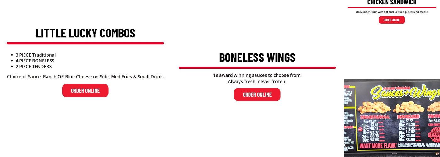 Atl Wings Menu