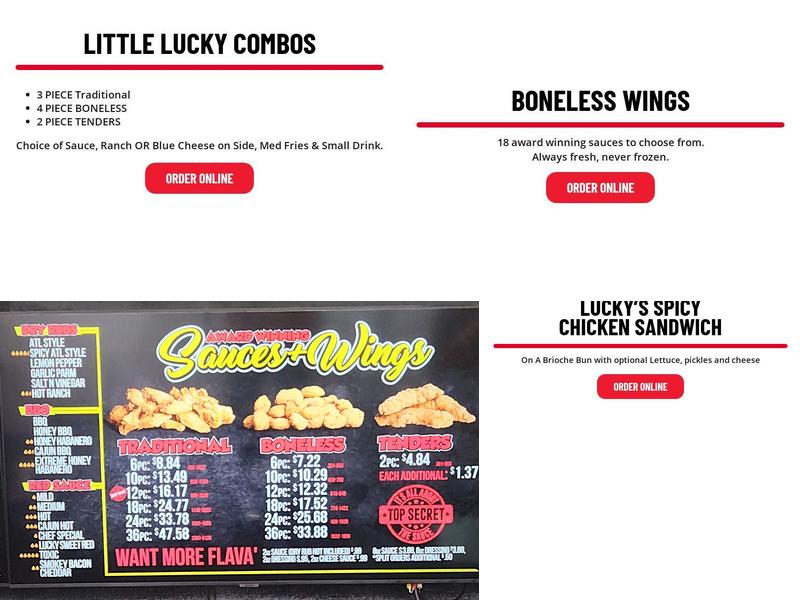 Atl Wings Menu