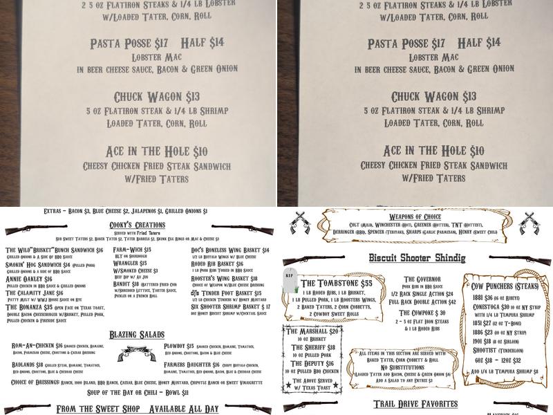 The Long Horn Saloon Menu