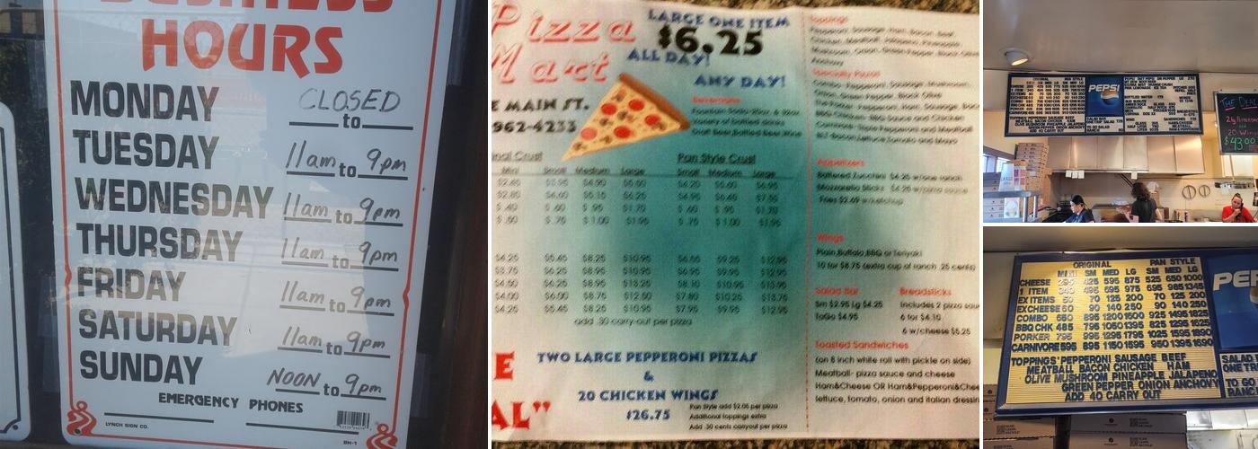 Pizza Mart Menu